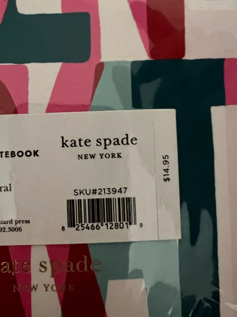 kate spade Spiral Notebook in Teal, Pink & Red Graphic Cover
